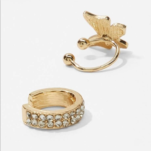 • Taylor • Butterfly + Crystal Ear Cuff Set - Picture 2 of 4